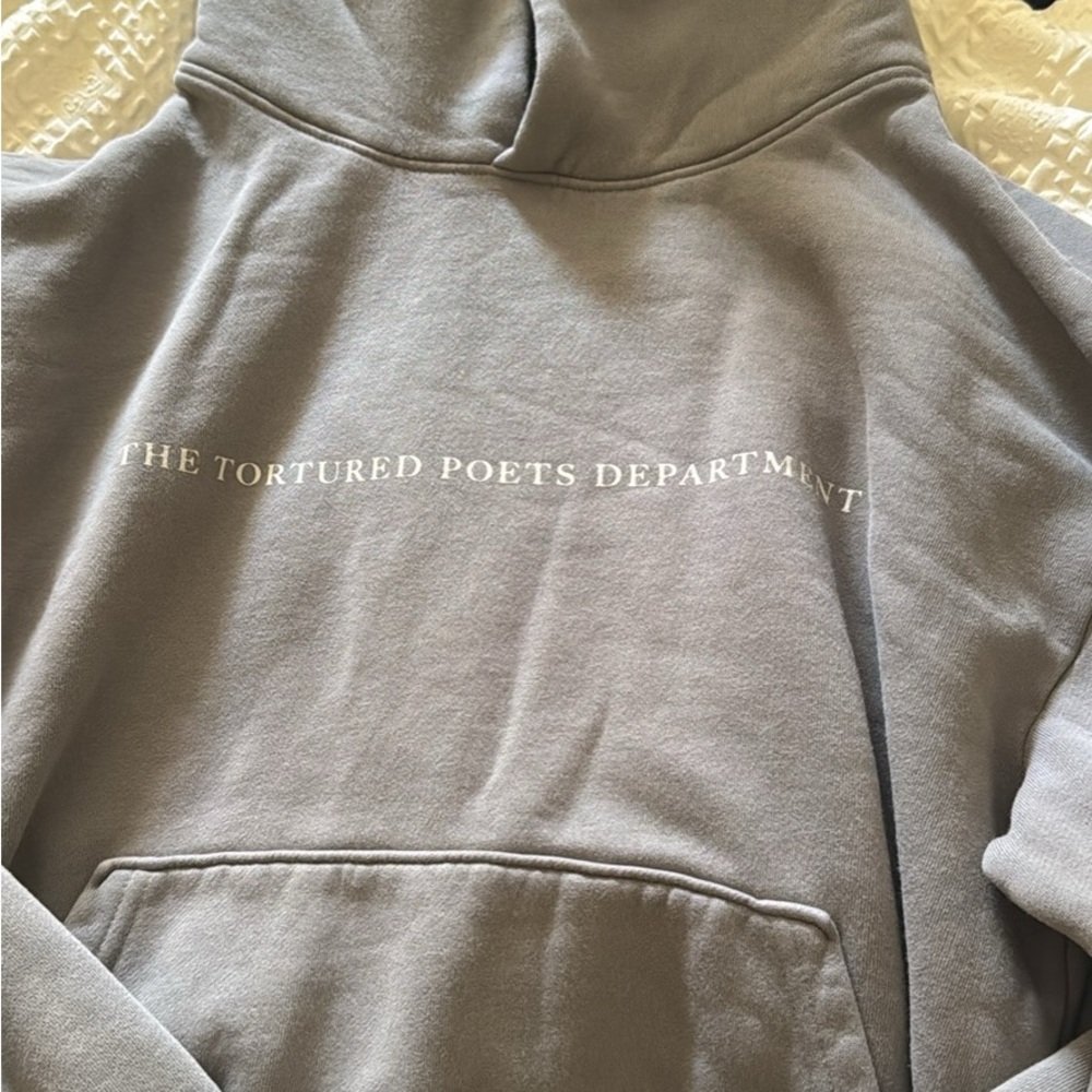 Gray Hoodie with Text Print